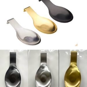 Gold / Black Metal Flat Spoon Rest MOQ 144 pcs. FOB π¨π³ $1.60