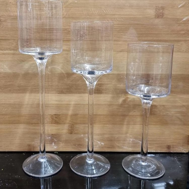 3pc Glass Candle Holder MOQ 60 sets (Set of 3). FOB 🇨🇳 $4.50 - Image 2