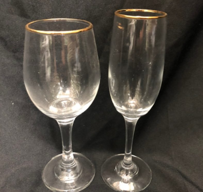 6pc wine or 6pc champagne glass set
