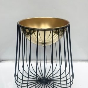 Black flower vase metal