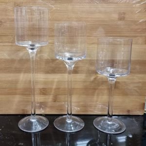 3pc glass candle holder