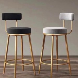 Gold Leg Bar Stool Grey