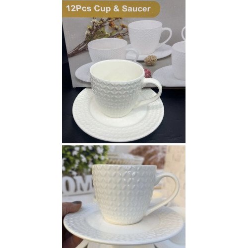 Cup and Saucer 12pc 200ml - Image 2