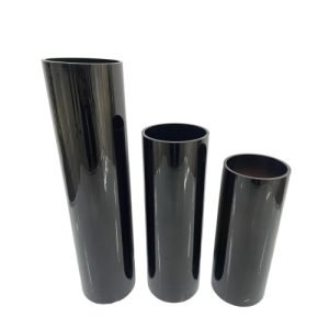 Cylinder Glass Vase Black 40cm