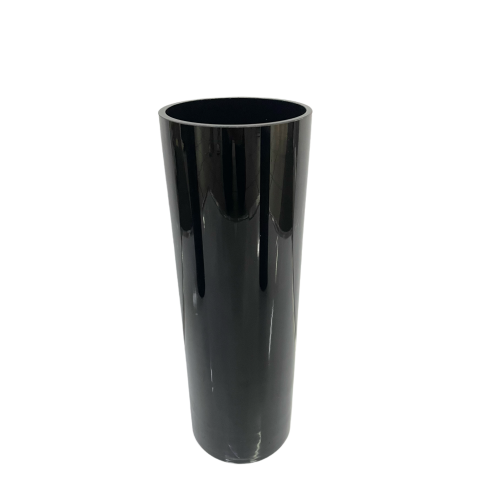 Cylinder Glass Vase Black 25cm - Image 3