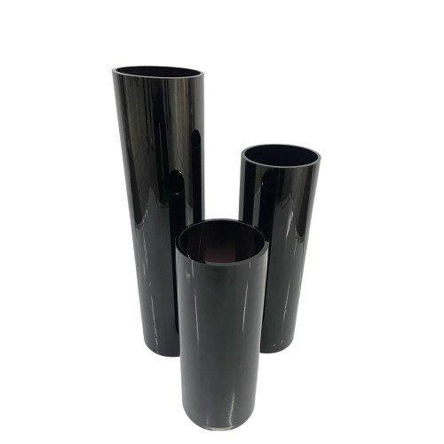 Cylinder Glass Vase Black 25cm - Image 2