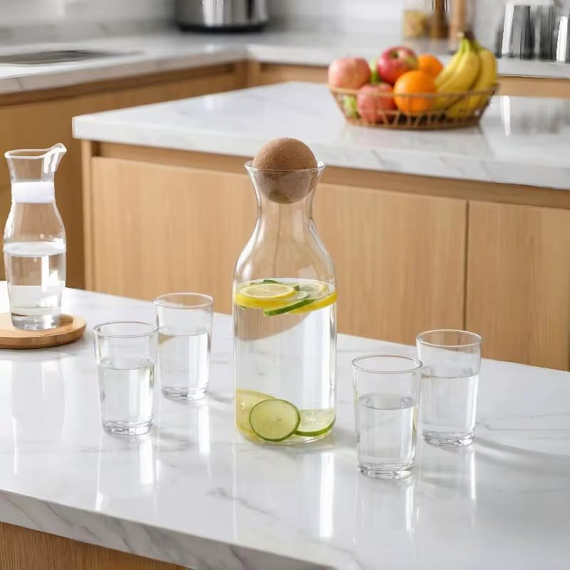 1.5L Glass carafe with Wooden ball stopper - Image 4